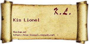 Kis Lionel névjegykártya