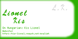 lionel kis business card